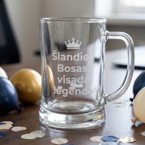 Alaus bokalas „Šiandien Bosas, visada legenda“ – šventinė dovana viršininkui
