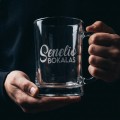 Alaus bokalas ant kojelės „Senelio jubiliejus“ su amžiaus graviravimu