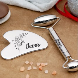 Gua Sha masažinė plokštelė ir veido volelis