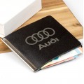Odinė piniginė su Audi logo - dovana tėčiui